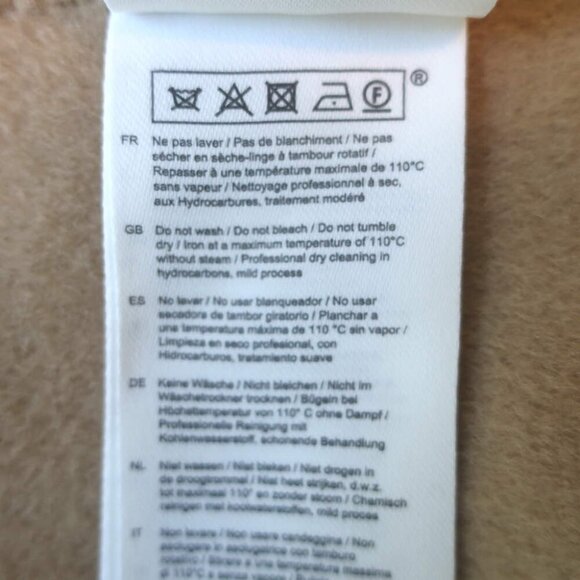 Maje Gicoco Belted Scarf Coat Camel Embroidered Double-Faced Wool Size 34 NEW - Picture 10 of 10